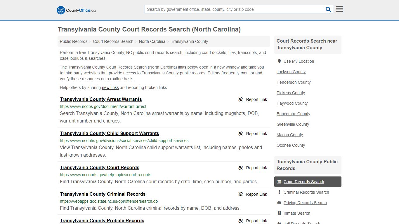 Transylvania County Court Records Search (North Carolina) - County Office